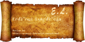 Erényi Lukrécia névjegykártya